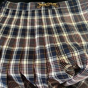 Tori Burch Plaid Pleated Skirt